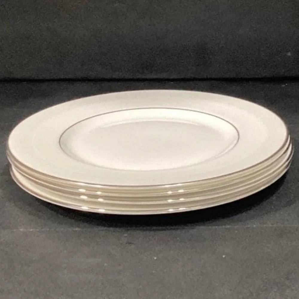 Royal Doulton Amulet Salad Plates, Set of 4, White Floral Bone China Dinnerware